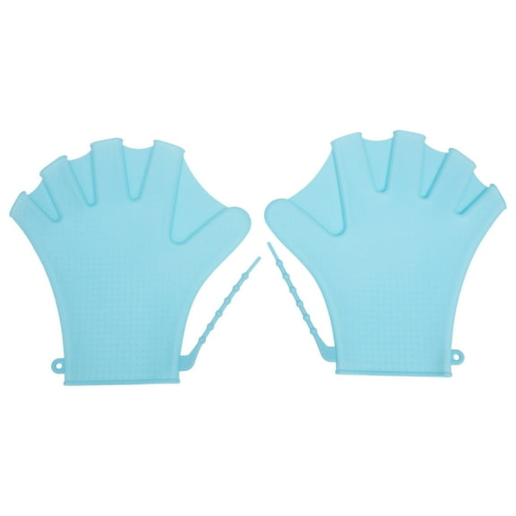 Monyance Adjustable Swim Paddles Webbed Swim Silicone Hand Fins Diving Gear - Sky Blue(7.87X7.87X0.12Inches)