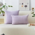 thumbnail image 5 of Light Purple Pillow Covers 18x18 Set of 2 Striped Corduroy Throw Pillow Covers Cushion Covers for Office Couch Chair Bedroom, 18x18 Inch, Lavender, 5 of 7