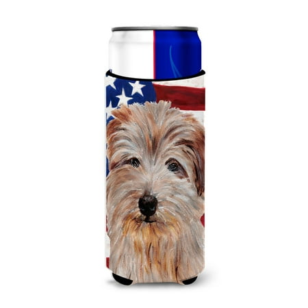 

Carolines Treasures SC9640MUK Norfolk Terrier With American Flag Usa Michelob Ultra bottle sleeves Slim Cans 12 Oz.