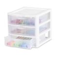 thumbnail image 2 of Sterilite Small 3 Drawer Unit, Countertop Organizer, Clear Storage Solution for Desks, Countertops, and Shelves, White, 2 of 12