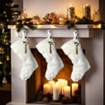 thumbnail image 3 of TETOU 18'' White Christmas Stockings, Large Faux Fur Xmas Stockings with Personalized Name Tag, Lovely Stockings Christmas Decorations Hanging Ornaments for Xmas Trees Home Fireplace Holiday Gift, 3 of 6
