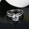 thumbnail image 4 of Envy Wedding Ring Set by Ginger Lyne Sterling Silver Engagement Ring and Band for Women, 4 of 8