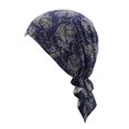 thumbnail image 2 of Women Cotton Hat Turban Beanie, Pretied Headwraps Headwear Scarves Beanies Covers Stretch Sleep Turban Hat, 2 of 8