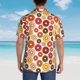 thumbnail image 4 of Balery Donut Camisas hawaianas de manga corta para hombre, camisas playeras de corte holgado, camisas de vacaciones con botones,X-Large, 4 of 7