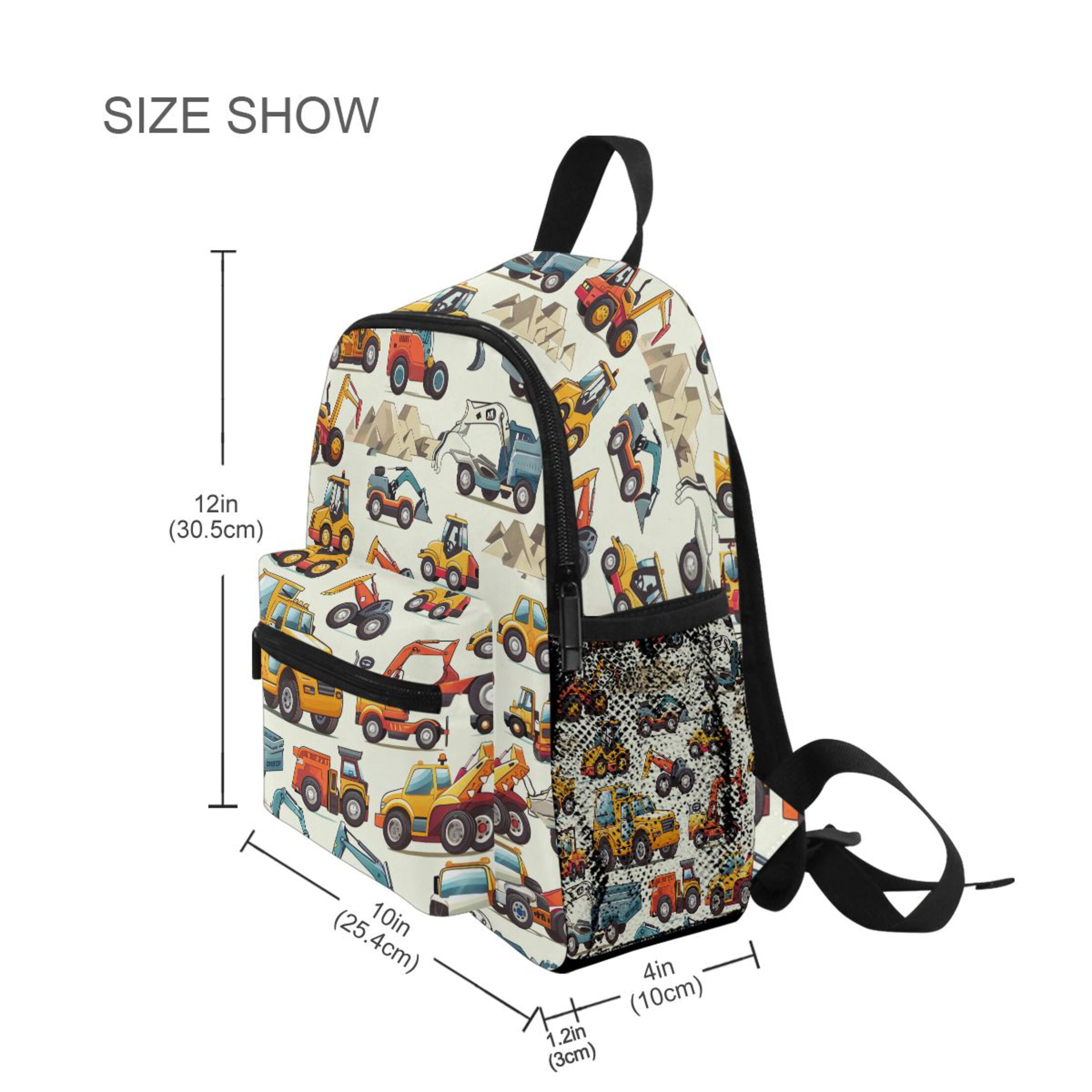 ALAZA Cartoon Truck Engineering Excavator Bulldozer School