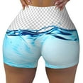 thumbnail image 2 of Balery Crystal Clear Water Splash Pantalones cortos de entrenamiento estampados para mujer, sin costuras, ajustados, para gimnasio, yoga, correr, deportes, ejercicio activo, fitness.-XX-Large, 2 of 8