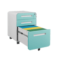 thumbnail image 2 of Tcbosik 3-Drawer Vertical File Cabinet, Rolling Filing Cabinet with Lock, Home Office Storage Cabinet for Legal/Letter/A4 Files, Green, 2 of 8