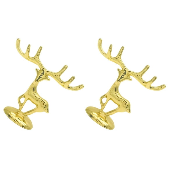 UPGRATOR 2pcs Standing Elk Shape Golden Zinc Alloy Photography Sessions Decor