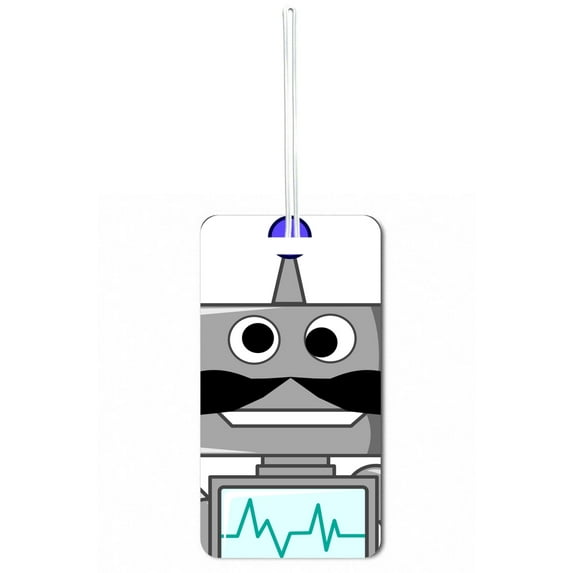 Up-Close Robot Standard Sized Hard Plastic Double Sided Luggage Identifier Tag