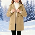 thumbnail image 6 of RYRJJ Kid Girls Single Breasted Trench Coat Winter Warm Long Peacoat Long Sleeve Hooded Jacket Outwear with Pockets, 6 of 9