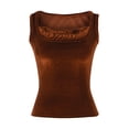 thumbnail image 4 of Fankiway Camisole Haut Mode pour Femmes Sans Manches en Velours Canari Hauts Confortables Camisoles à Col Rond Hauts pour Femmes Liquidation Camisoles pour Femmes, 4 of 6