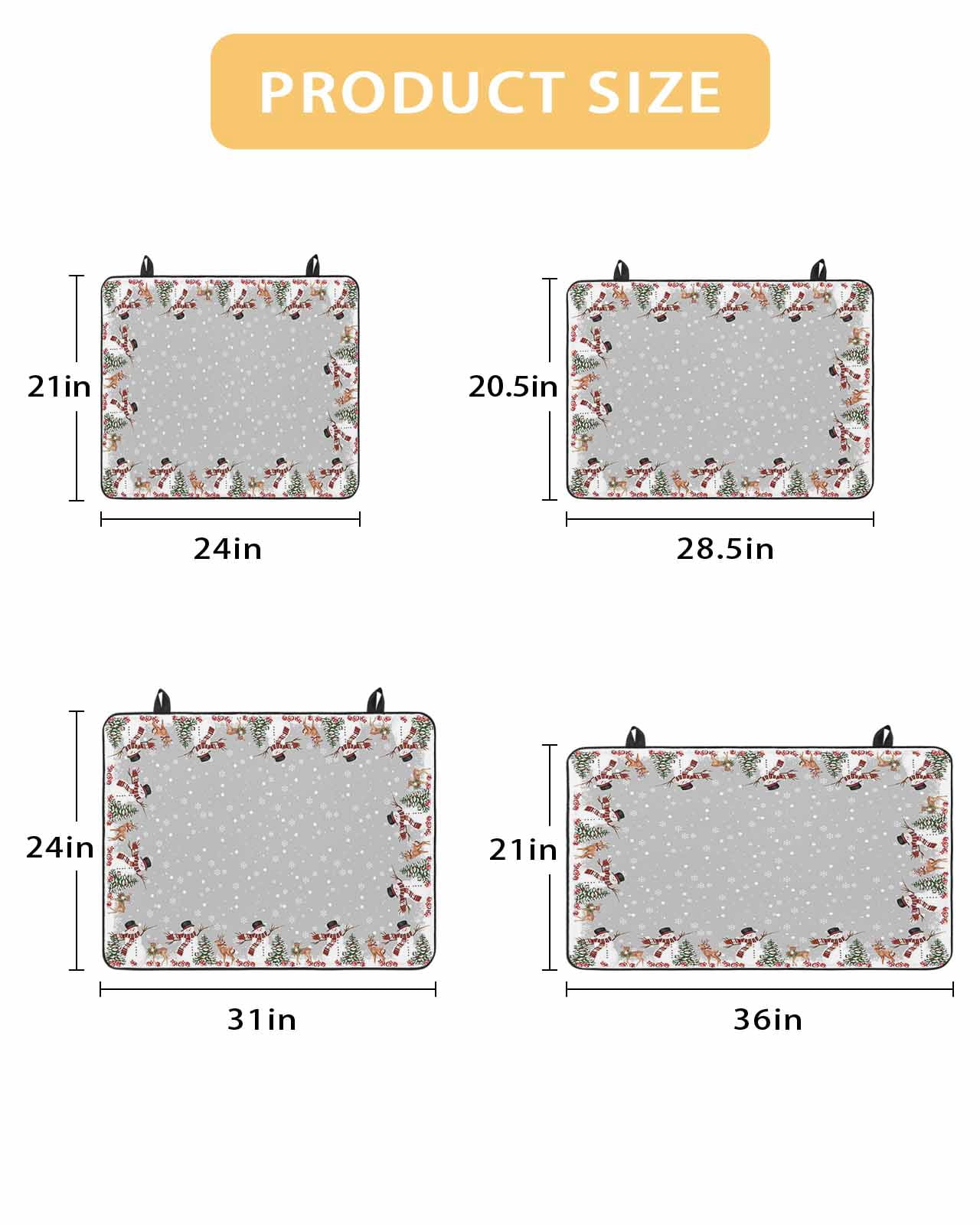 Large Induction Cooktop Protector Mat Christmas Grey Stove Top Covers for Electric Stove, Cute Snowman Xmas Tree Elk Winter Snowflakes Decorative Stove Burner Cover Mats, Glass Top Stove Cover