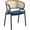 Navy Blue, variant on Leisuremod Ervilla Mid Century Modern Dining Chair With Stainless Steel Legs Velvet Seat and Wicker Back, Contemporary Dining Arm Chairs for Kitchen and Dining Room (Grey)