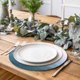 thumbnail image 2 of Blue Coastal Wave Round 13 Inch Placemats Set of 4, Summer Ocean Nautical Beach Ombre HeatResistant Non Slip Place Mats for Dining Table, Wipeable Braided Kitchen Table Mats for Housewarming, 2 of 9