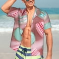 thumbnail image 5 of Lsque Pastel Macarons Delight pattern Hawaiian Shirt for Men, Unisex Summer Beach Casual Short Sleeve Button Down Shirts-X-Large, 5 of 9