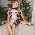 thumbnail image 4 of Fotbe Cute Axolotl Sakura Blossoms Pijama Estampada de 2 Piezas para Niños – Ropa de Dormir de Manga Corta Cómoda para Niños y Niñas, Camiseta y Shorts de Algodón-Medium, 4 of 6