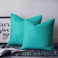 thumbnail image 2 of Turquoise 18x18 Pillow Covers Set of 2, Farmhouse Solid Teal Color Modern Art Throw Pillow Covers Decorative Couch Cushion Case, Microfiber Square Pillowcases for Bedroom Car Living Room, 2 of 7