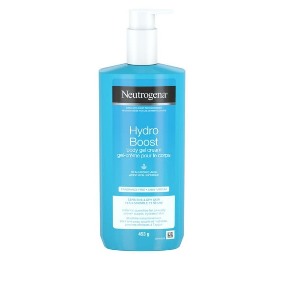 Neutrogena Hydro Boost Unscented Gel Body Cream with Hyaluronic Acid, 453 g, Fragrance Free