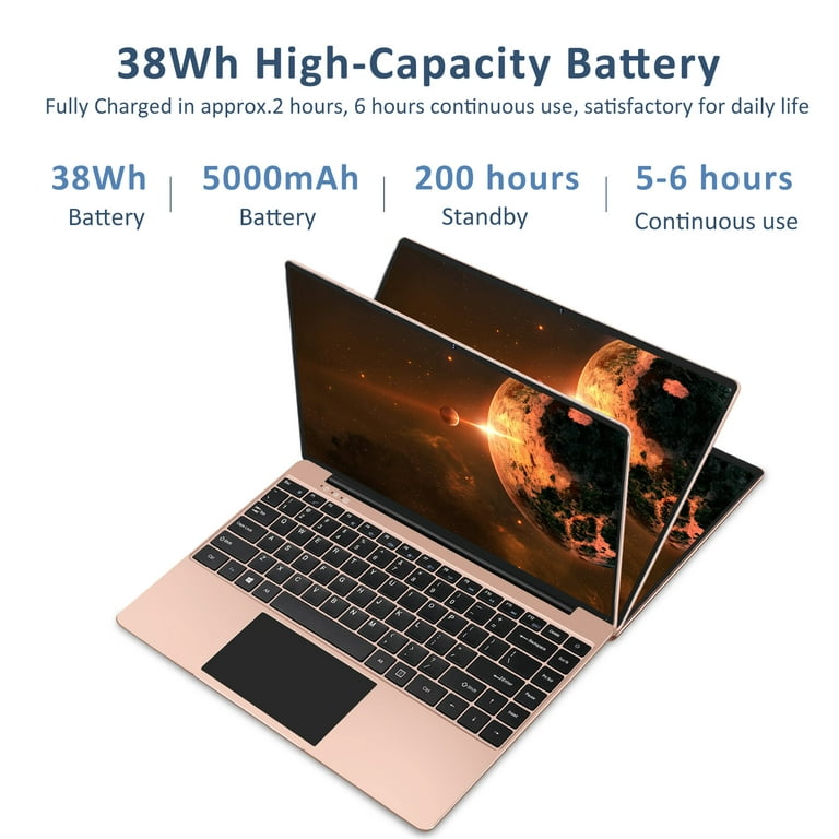 Aocwei Windows 10 Laptop Computers, 14 6GB RAM 128GB SSD Support 1TB SSD  Expansion, 1920x1080 FHD Traditional Laptop for Work Study  Entertainment-Glod 