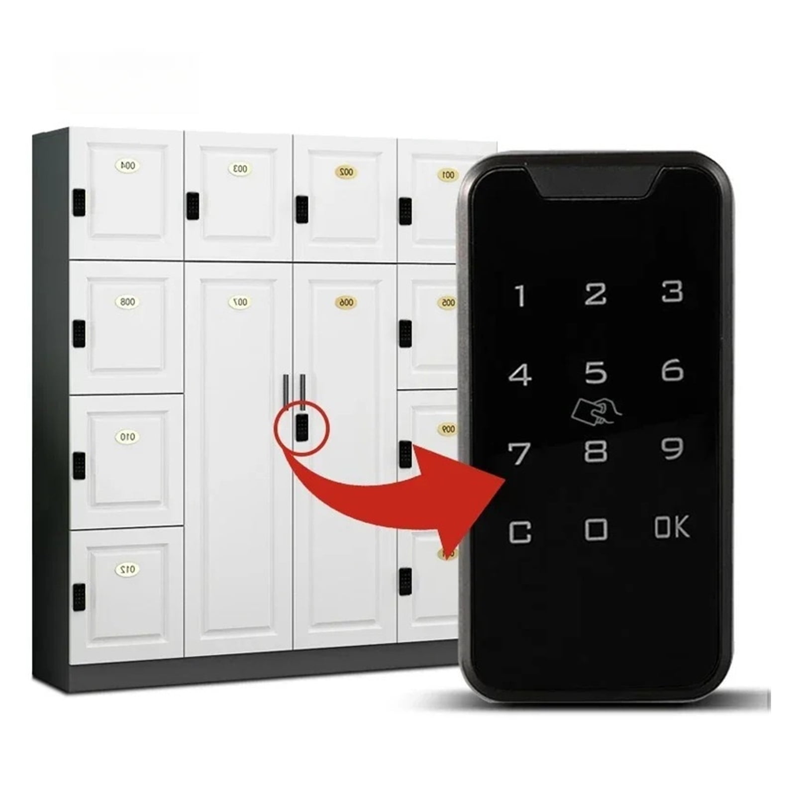 Touch Screen Digital Smart Electronic Password Door Lock Security Cabinet Lock Keypad Drawer Swipe