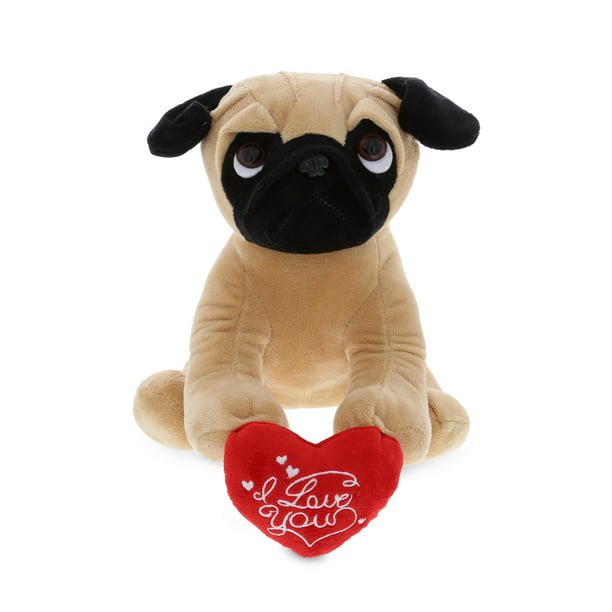 DolliBu Pug Dog I Love You Message Stuffed Animal 8 Inch, Valentines Day  Gifts For Boyfriend or Girlfriend, Cute Teddy Bear with Heart Plush Toy for  Friend, Romantic Anniversary or Valentine Gift -
