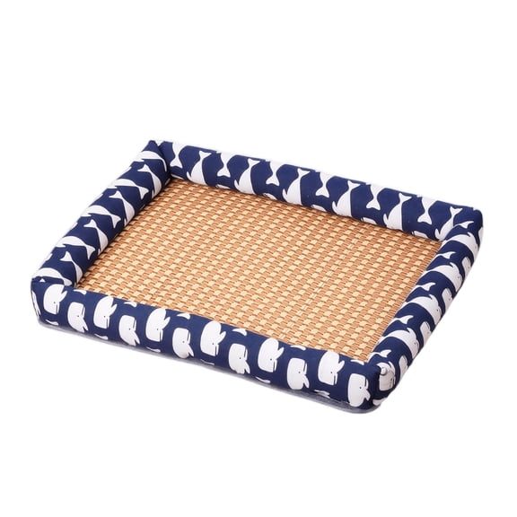 Green Pet Cooling Mat for Dogs, Cooling Pet Bed, 30X22 in Woven Rattan, Temperature Regulation, Warm Weather, Cat Resting, Extra Large, 1 Pc