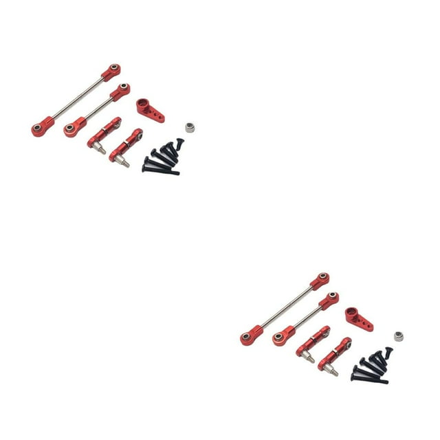 ZheElen 1/28 Remote Control Car Metal 28T Servo Mount Arm Link Rod Attachments Red 2Set