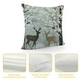 thumbnail image 4 of GOSMITH  Christmas Decorative Square Pillow Case Covers Closing for Home Sofa Decor Pillowcse Throw Cover Cushion,Landscape Deers Snow Tree,Ivory Gold, 4 of 5