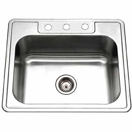 Top Mount Stainless Steel Kitchen Sinks houzer 2522-9bs4-1 glowtone series topmount stainless steel single Top Mount Stainless Steel Kitchen Sinks houzer 2522-9bs4-1 glowtone series topmount stainless steel single