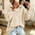thumbnail image 4 of GUACER Long Sleeve Sweatshirts for Women Stand Collar Trendy Sport Loose Pullover Tops with Pockets, 4 of 9