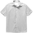 thumbnail image 2 of Mens Casual Waffle Shirt Short Sleeve Button Down Shirts Loose Fit White S, 2 of 3