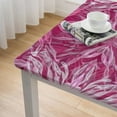 thumbnail image 4 of nygtbtfer Leafage Pink Print Tablecloth, Elastic Edged Oil Proof Table Cover, for Home and Catering Fit for  Table white, 4 of 7