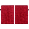 thumbnail image 1 of FJLBDE Étui pour Amazon Fire HD 10 7e/9e Gén., 2017/2019, Portefeuille Folio à Rabat en Cuir PU à Motif de Fleur Embossé avec Support, Rouge, 1 of 7