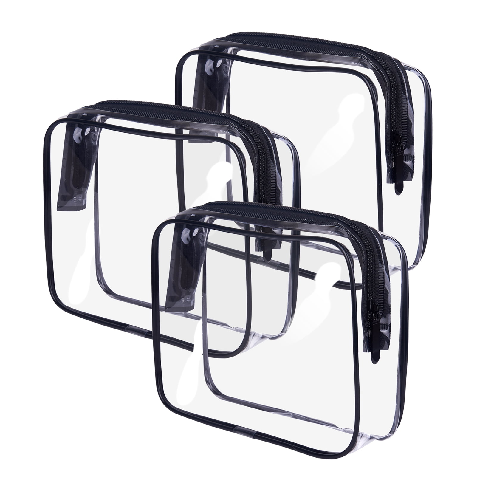 Clear Travel Toiletry Bag TSA Approved, FITDON 3PCS Portable Makeup Bag