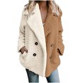 thumbnail image 1 of Chaqueta de abrigo de imitación cálida para mujer a la moda, abrigo de manga larga con botones de invierno Fridja  BV0+2162, 1 of 5