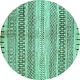 thumbnail image 1 of Ahgly Company Indoor Round Abstract Turquoise Blue Modern Area Rugs, 8' Round, 1 of 4