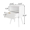 thumbnail image 2 of Mesita de noche moderna Nightstand Veegle con cajón de almacenamiento, color blanco, 2 of 8