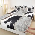 thumbnail image 3 of Homewish Abstract Cow Print Twin Sheet Sets 3pcs for Boys Girls,Geometric Plaid Patchwork Twin Fitted Sheet Microfiber,Farmhouse Animal Breathable Flat Sheet,Microfiber Bedroom Decor, 3 of 7