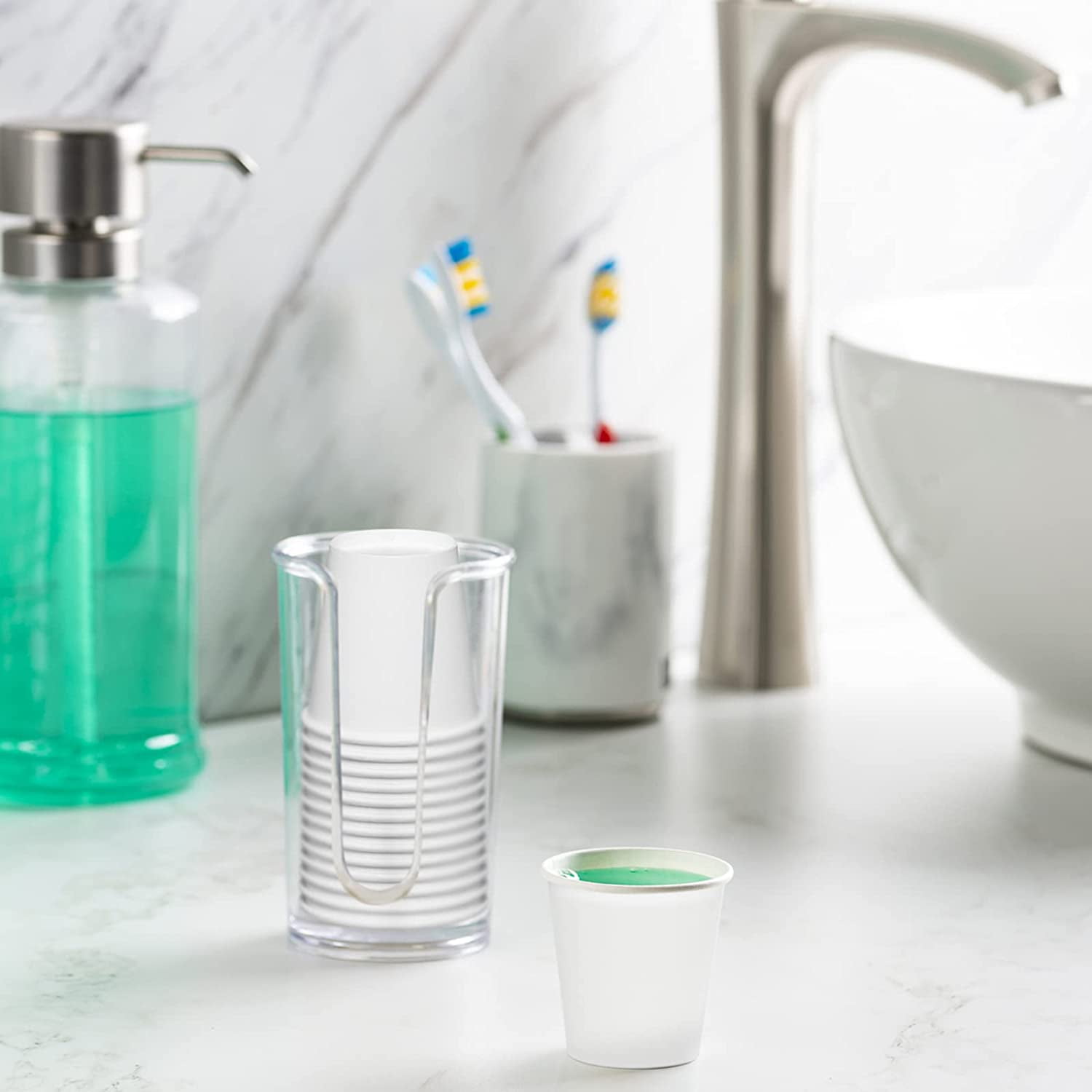 3 oz White Paper Cups 300 Count Small Disposable Cups for Espresso, Tea, Samples & Mouthwash, Sturdy Hot & Cold Drinkware for Home, Office & Events (Formerly Comfy Package)