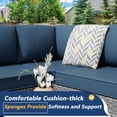 thumbnail image 4 of Walsunny 7 Piece Outdoor Patio Furniture Set, All-Weather PE Rattan Wicker Modular Sectional Conversation Sofa Set with Thick Cushions & Glass Coffee Table for Backyard, Poolside, Garden, Aegean Blue, 4 of 9