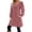 Red Dress for Women, variant on HAPIMO Women's Dress Crew Neck Long Sleeve Loose Button Down Side Pockets Modern Elegant Dress Comfortable Daily Use Black L