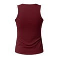 thumbnail image 4 of Baqcunre Corset Tops For Women Women Tank Tops Summer Sleeveless Basic Cami Top Shirt Slim Knit Ribbed Racerback Blouses Tank Top For Women Womens Blouses Wine XXL, 4 of 5