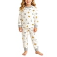 thumbnail image 4 of ITSAME Girls Cotton Outfit Two Piece Cartoon Print Long Sleeve Crewneck Pullover and Pants Sleepwear Set Size 6-12M, 4 of 6