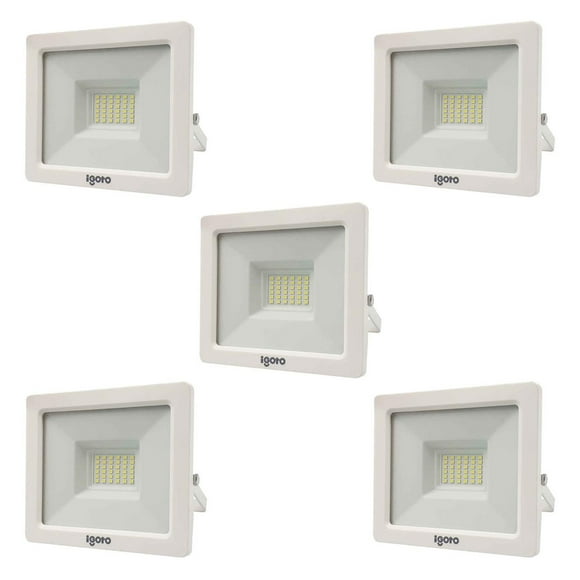5 Pzs Lampara Led Reflector 30W 6500k Luz Dia Blanco