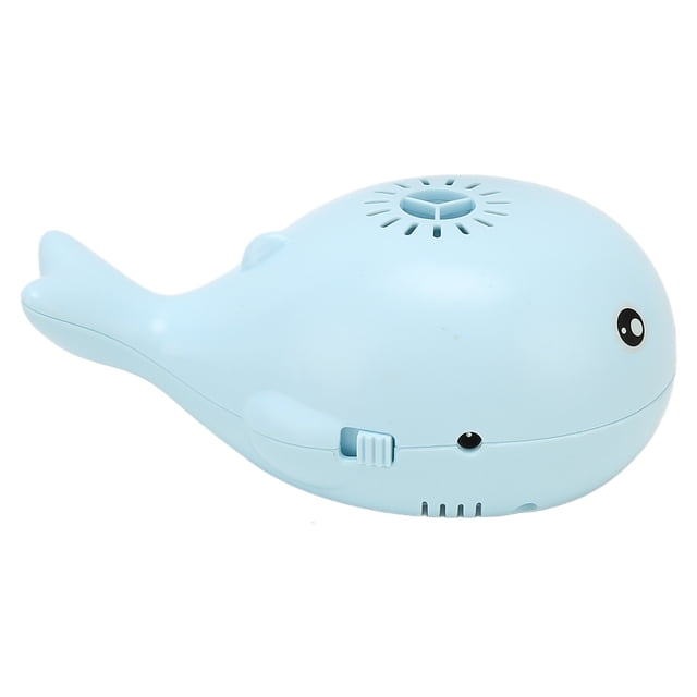 Juguete de bola flotante de ballena, estilo de dibujos animados, carga USB, sin cuchilla, seguro, duradero, juguete de bola flotante de soplado eléctrico para bebé azul