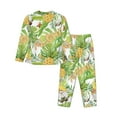 thumbnail image 2 of Kll Gnome And Pineapple Print Women'S Long Sleeve Pajamas With Pants Sleepwear Loungewear 2 Set-X-Large, 2 of 9