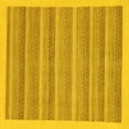 thumbnail image 1 of Ahgly Company Machine Washable Indoor Square Abstract Yellow Modern Area Rugs, 4' Square, 1 of 4