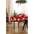 thumbnail image 6 of Fennco Styles Santa and Snowflake Christmas Tablecloth 56" X 72" - Red Festive Table Cover for Winter Holidays, Home Décor, Family Gatherings, and Special Occasions, 6 of 6