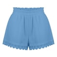 thumbnail image 6 of Only Moment Shorts for Women Polyester Summer Elastic Waist Casual Lightweight with Pockets Womens Shorts Casual Blue,S, 6 of 6