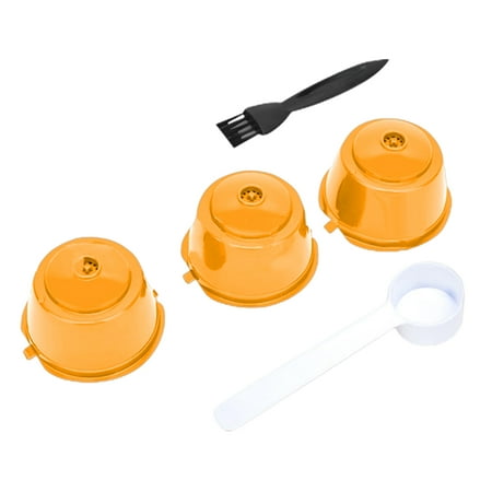 

Gwong 5Pcs/Set Coffee Capsule Cups Reusable Refillable with Spoon Brush Heat-resistant Food Grade Coffee Filters Kitchen Supplies